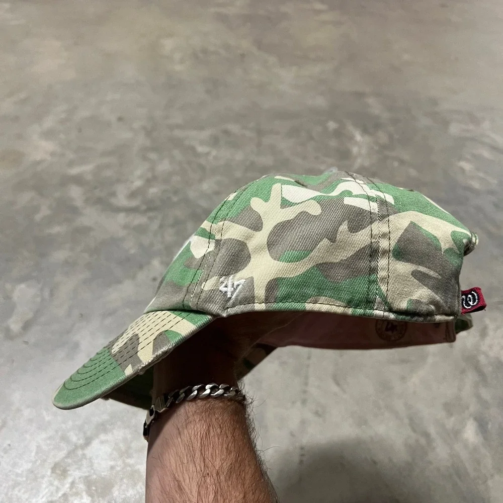 47 Brand Washington Nationals Camo Hat Womens MLB Baseball Cap Pink Distressed